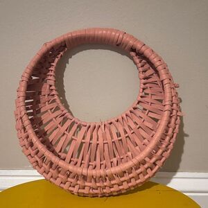 Pink Woven hanging Basket